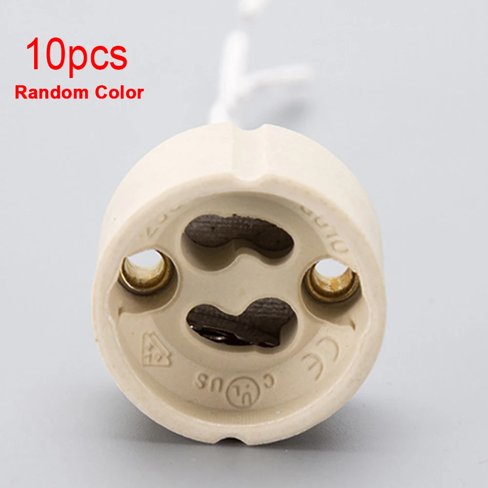 

10pcs GU10 Accessories Portable Stable Practical 250V 2A Ceramic Heat Resistant Random Color DIY Lamp Holder
