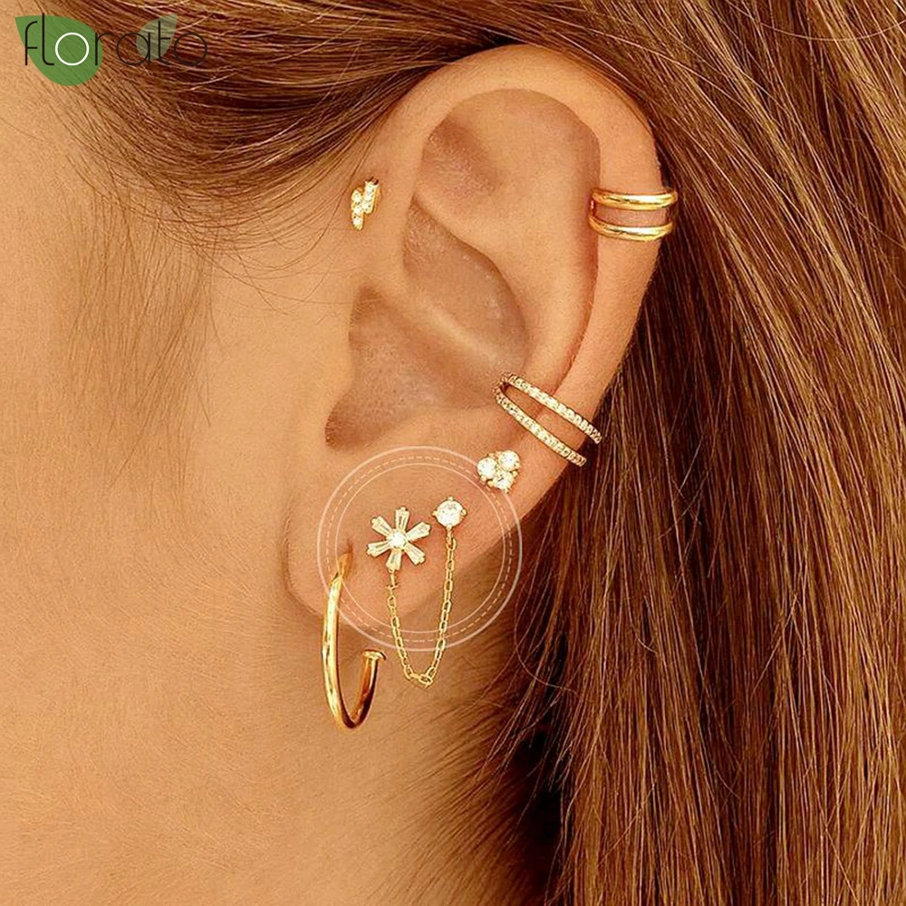 

925 Sterling Silver Needle Fashion Metal Chain Flower Earrings for Women Premium Tassel Stud Earrings Wedding Luxury Jewelry