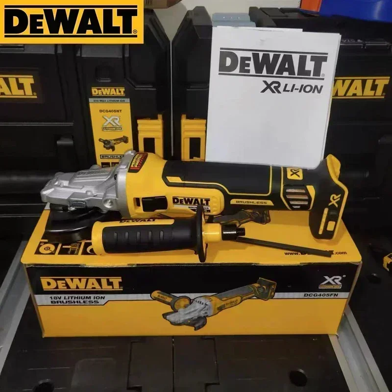 Фото Угловая шлифовальная машина DEWALT, 20 в, 125 мм, аккумуляторная портативная полировальная машина DCG405FN №2