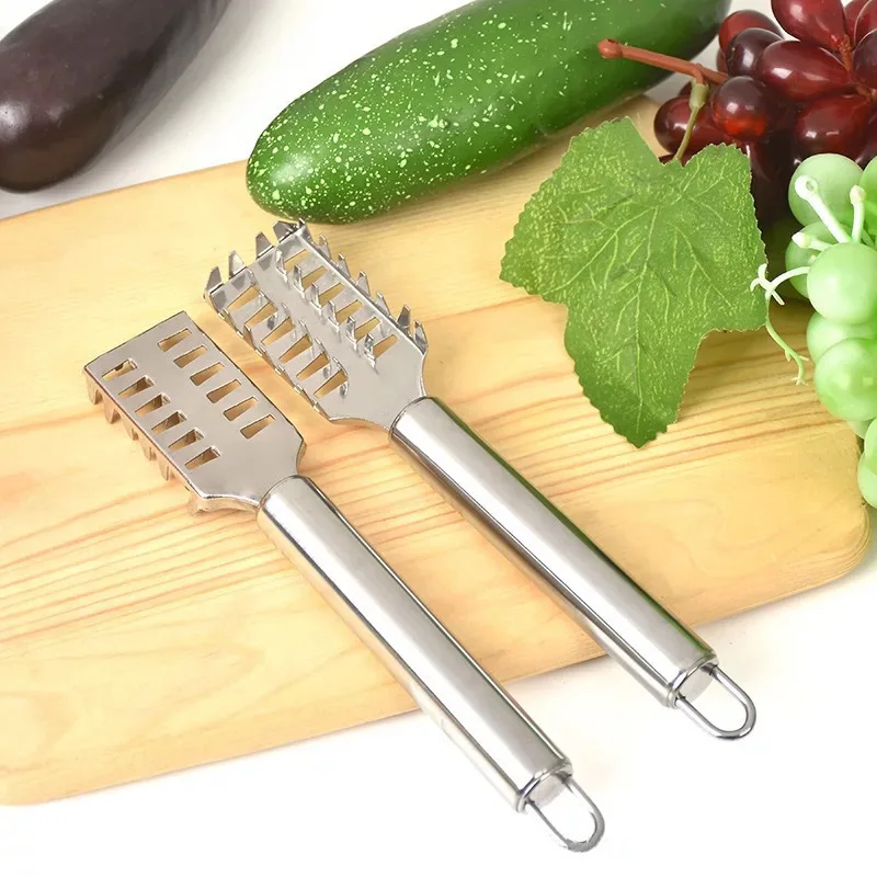 

Stainless Steel Fish Scale Removal Scraper Seafood Peeling and Descaling Brush Knife Fish Skin Quick Cleaning Tool Seafood Tools