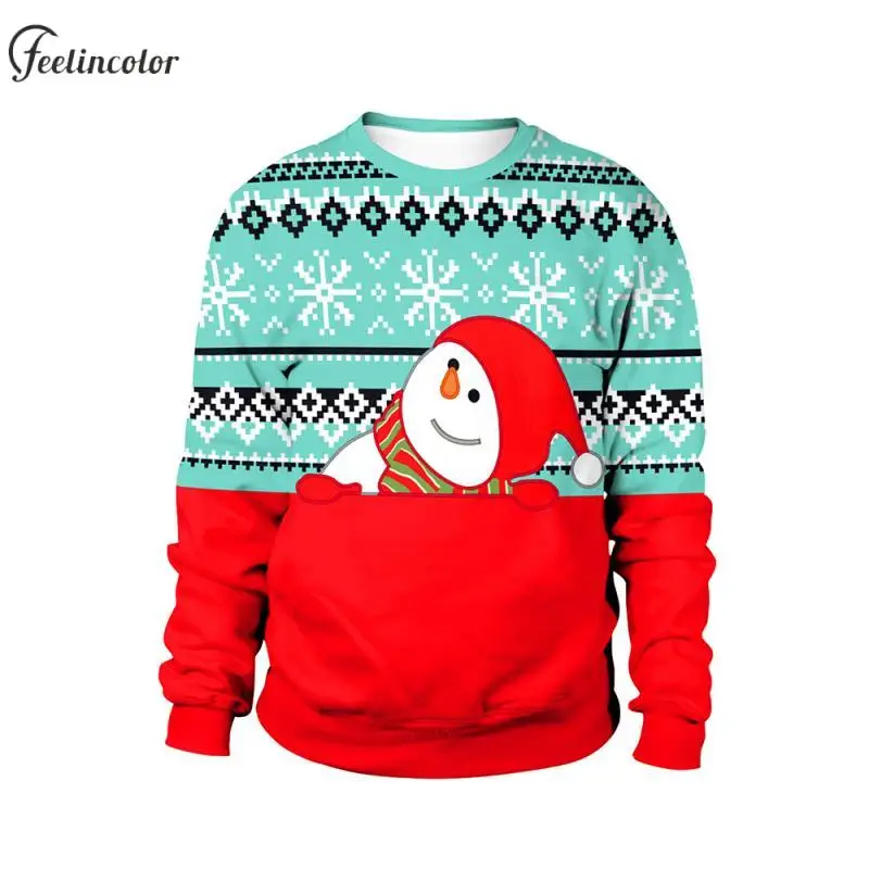 Снеговик Санта-Клаус Мужчины Уродливый Рождественский Свитшот Лось Альпака