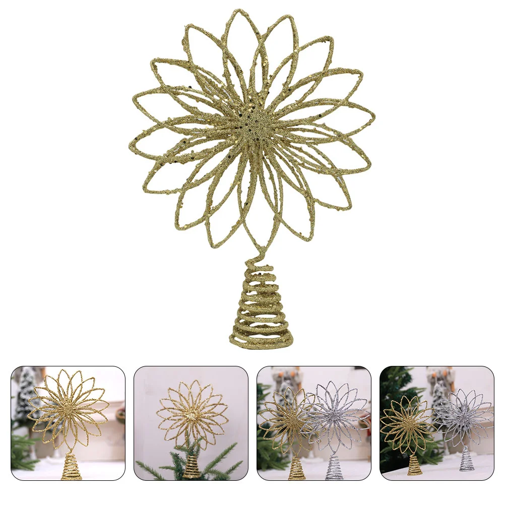 

Christmas Tree Top Star Dining Room Table Decor Topper Ornament Hollow Treetop Wrought Iron Xmas