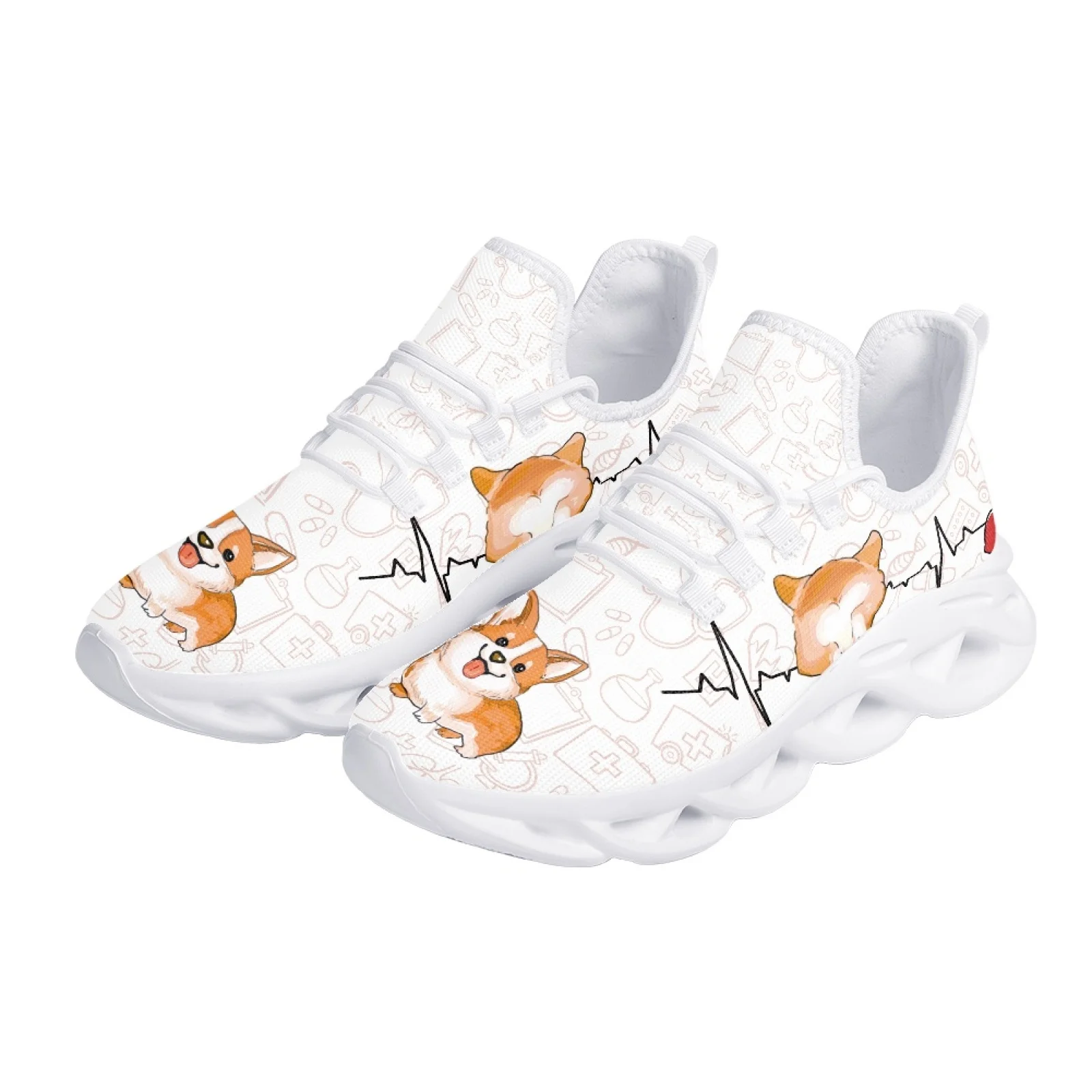 Симпатичные кроссовки Belidome для корги женщин медсестер тенниса тренировок