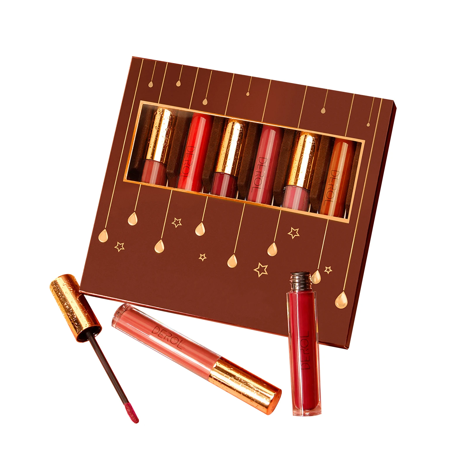 

6 Colors Matte Liquid Lipstick Sets Long Lasting Velvet Non-stick Cup Lip Gloss With Vitamin E Sexy & Silky Matte Lip Glaze Lip