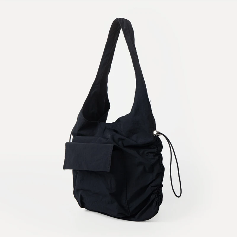 Простая плиссированная нейлоновая сумка для женщин модные однотонные женские