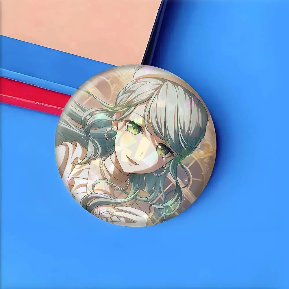 Фото Значки Hikawa Sayo BanG Dream (25, 32, 44, 58, 75 мм), круглые, для косплея, украшение для сумок, подарки для фанатов, друзей, сувенирная брошь №5