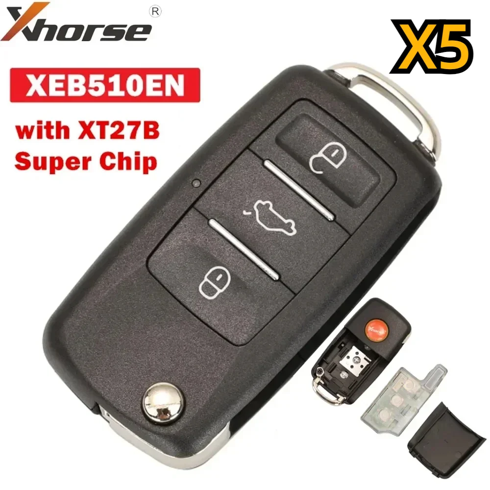 

Xhorse XEB510EN Volkswagen B5 Type Супер пульт дистанционного управления с суперчипом XT27B 1 шт./5 шт./10 шт./лот