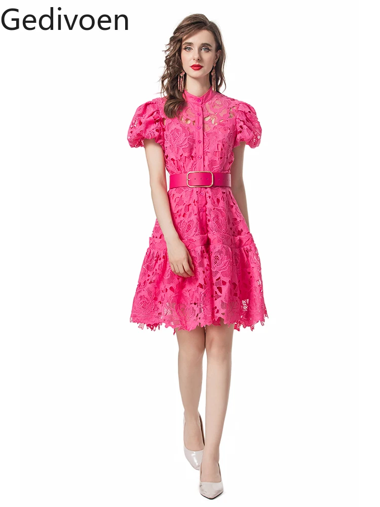 Женское платье с цветочной вышивкой Gedivoen летнее модельное дизайнерское мини