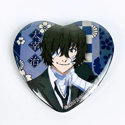 1 шт. 58 мм аниме Осаму накахарау железные милые заколки значки в форме сердца