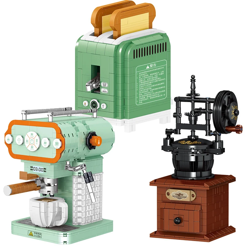 Классический креативный набор "Глобус", строительные блоки "Пишущая машинка", мини кирпичи, кофейный аппарат, кружка, модель набора "Хлебопечка" игрушки для взрослых.