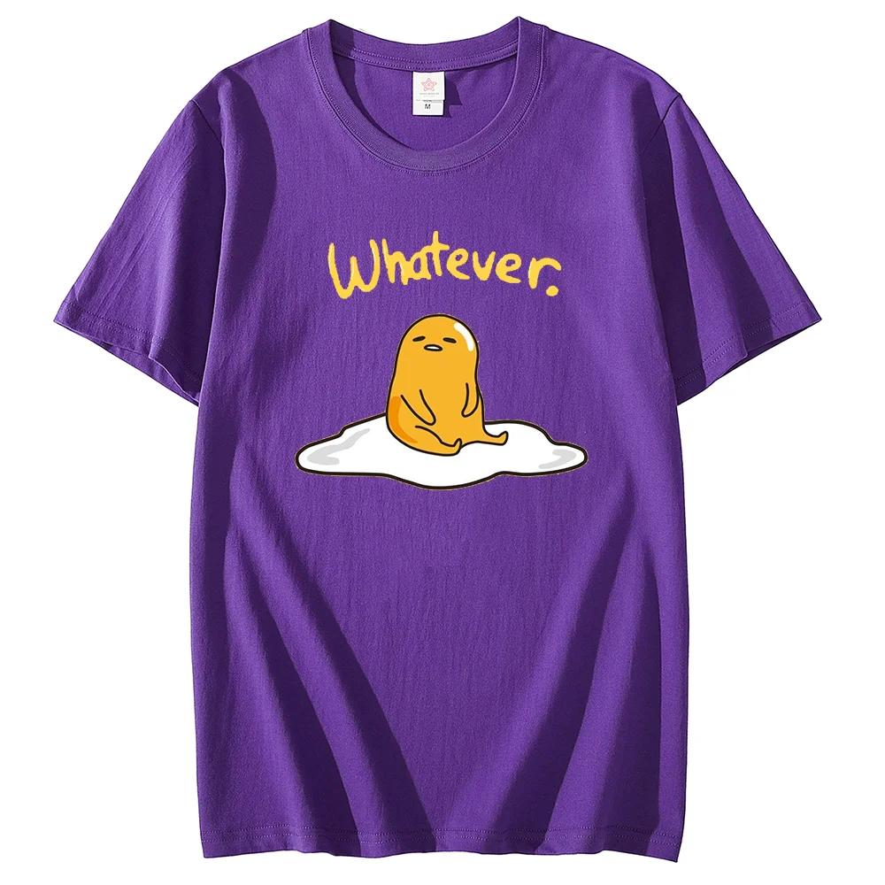 Sanrio Gudetama Повседневная Милая футболка с принтом Студенческая парная мультяшная