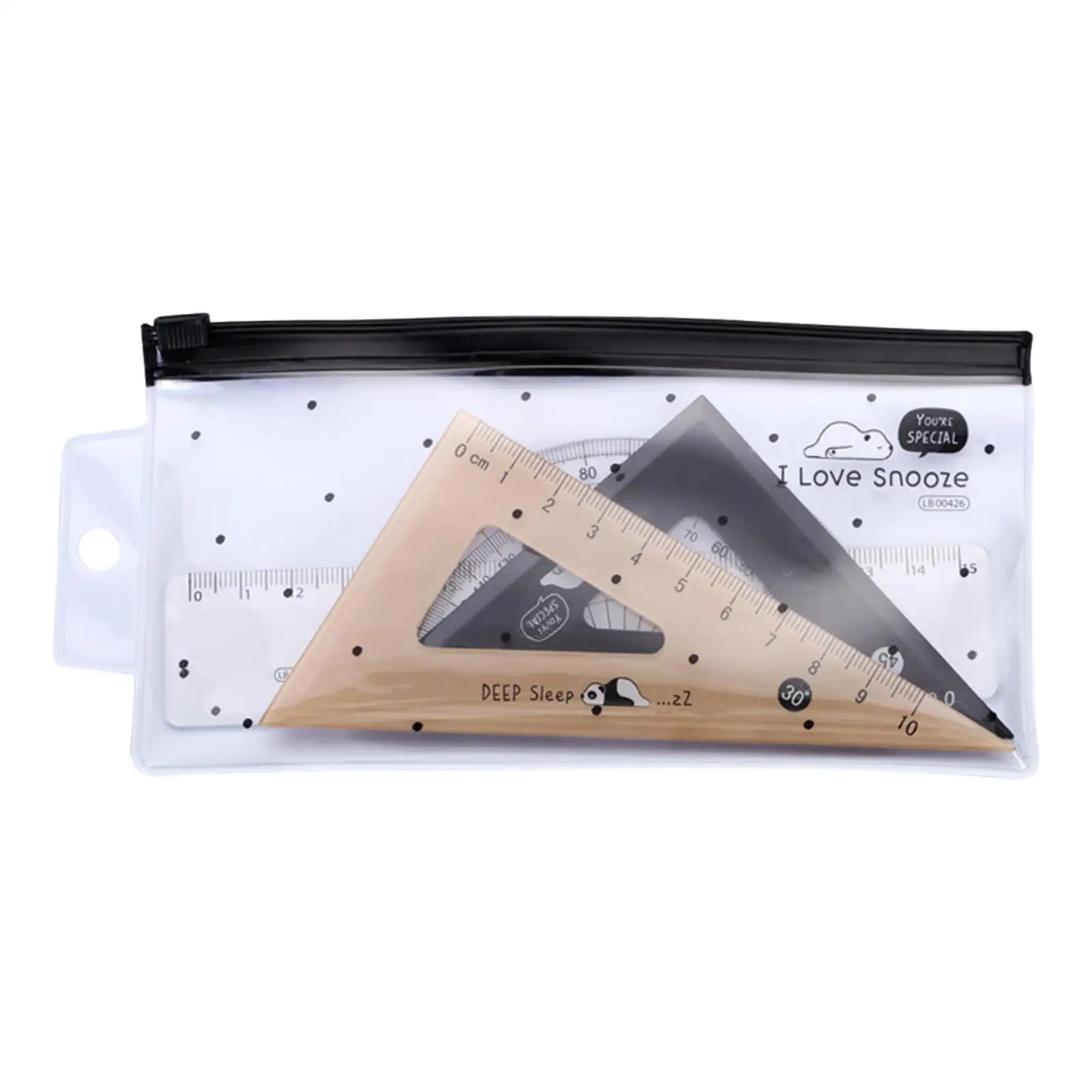 

4x Math Ruler Geometry Tool Set Triangle Ruler Lightweight for Home Engineers