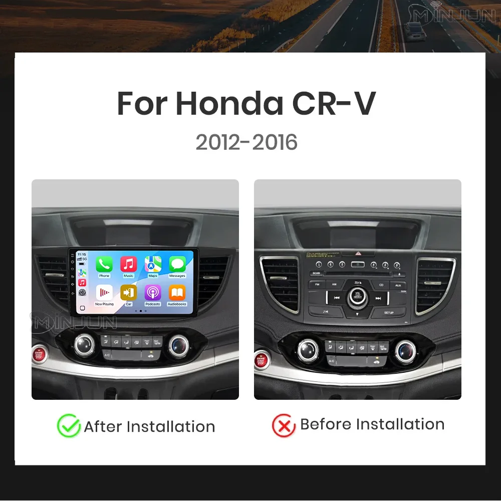 Фото Автомобильный радиоприемник Qualcomm для Honda CRV CR-V 4 RM RE 2012-2016, видеоплеер 4G Carplay, GPS-навигация, головное устройство №2