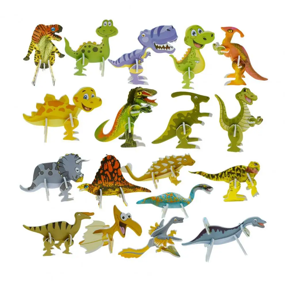 

18Pcs Fashion Burr Free No Odor Cute Dinosaur Jigsaw Parent-child Interactive Toy Children Gift Jigsaw Puzzle 3D Puzzle