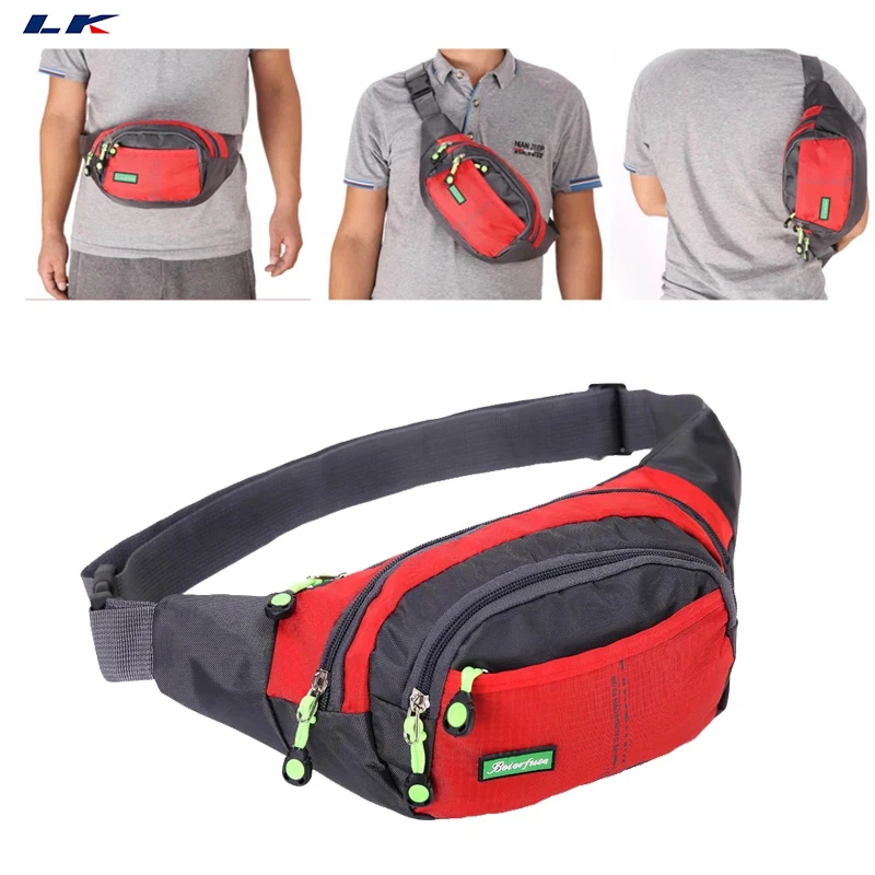 

Outdoor Waist Bag Waterproof Waist Bum Bag Running Jogging Belt Pouch Zip Fanny Pack Mobile Phone Bag Oxford Cloth Chest Bag