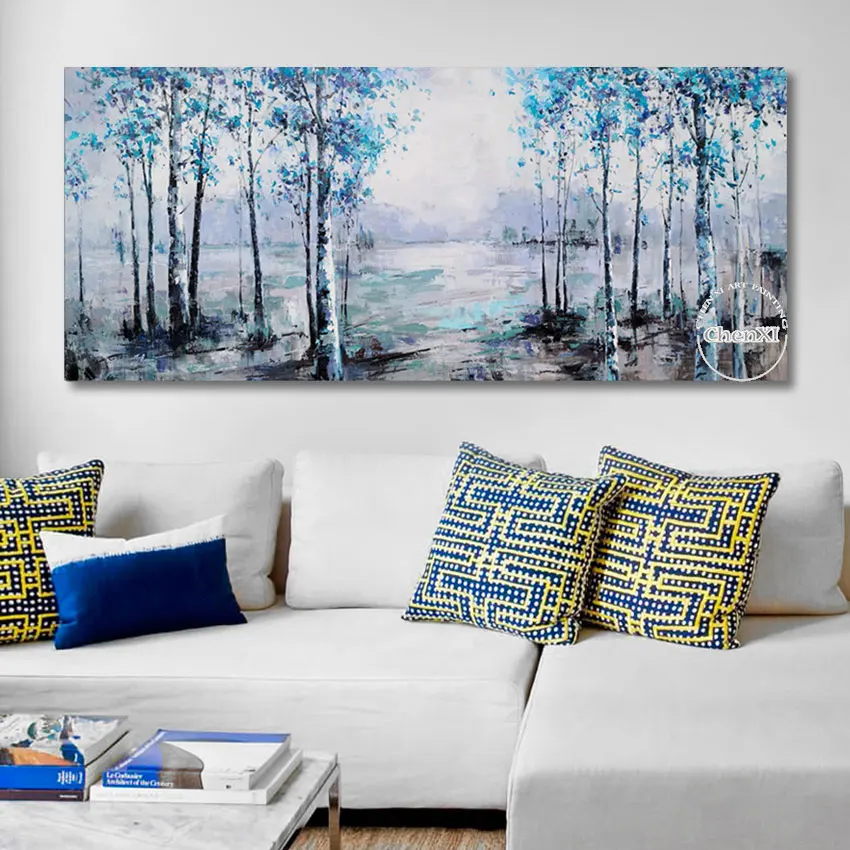 

Forest Landscape Birch Trees Canvas Picture Art Wall Decoration Hand Painted Oil Painting Abstract Canvas Wall Pieces Artwork