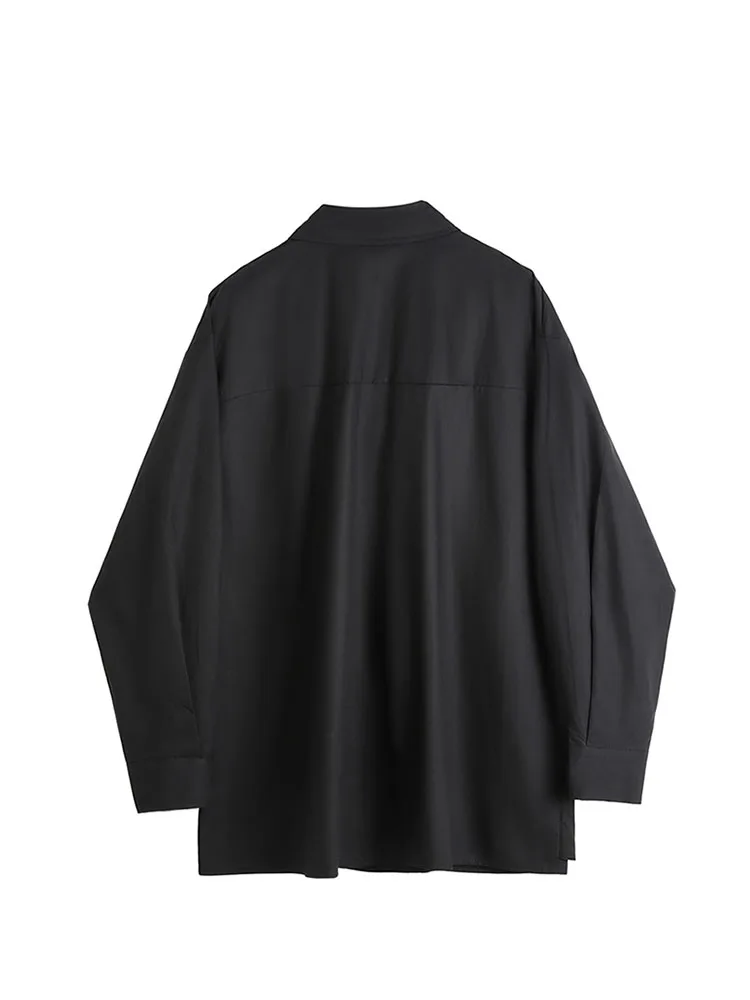 Женская готическая блузка в стиле Харадзюку черная однобортная Свободная