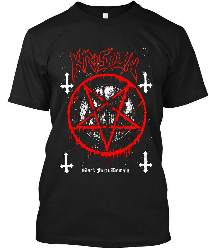 Krisiun Black Force Domain Death Metal Band Music Pure Cotton T Shirt Men Casual Short Sleeve Tees Tops Dropshipping
