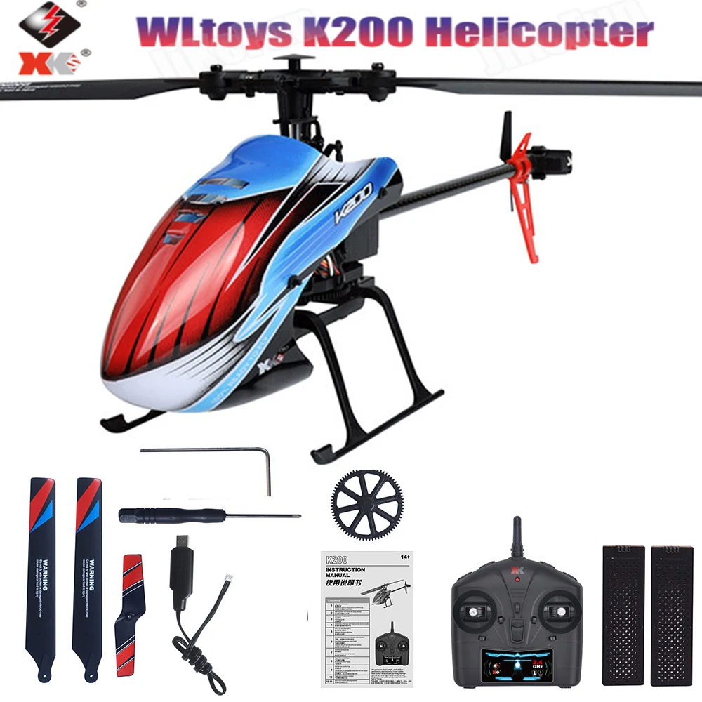 

WLtoys XK K200 RC Helicopter 4CH 2.4G Remote Control Plane Air Pressure Fixed Height Optical Flow Positioning Airplane Toys