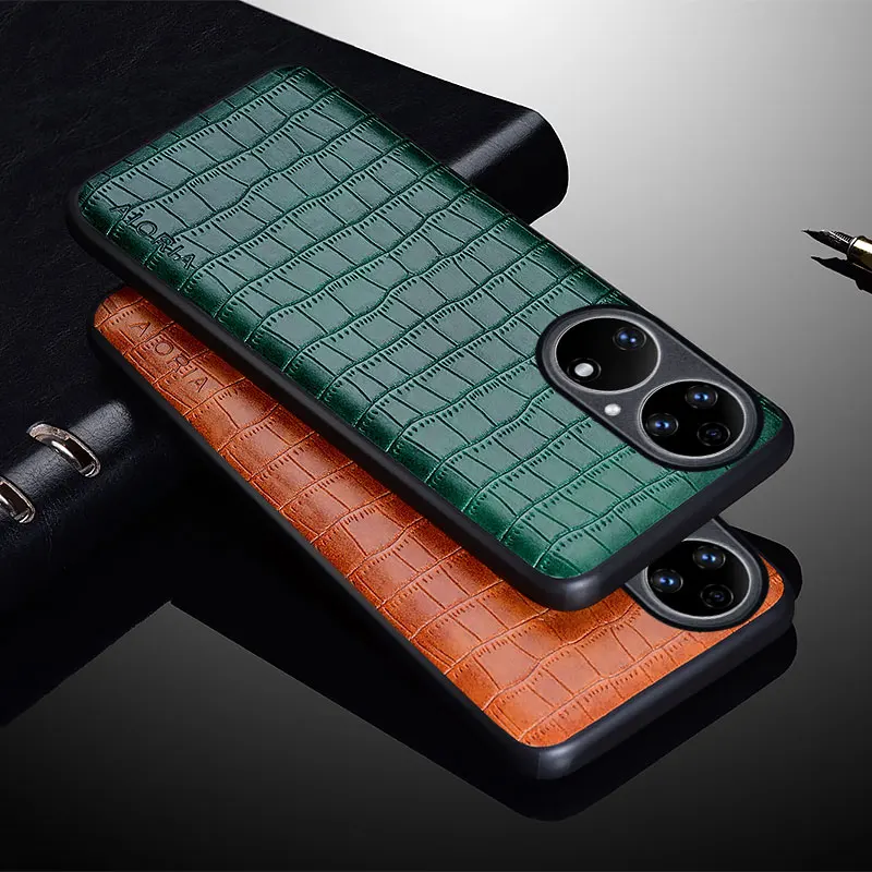 

Роскошный чехол из крокодиловой кожи для Huawei P50 Pro Карманный Тонкий Дизайн Премиум ТПУ/ПК задняя крышка для Huawei P50 Карманный чехол