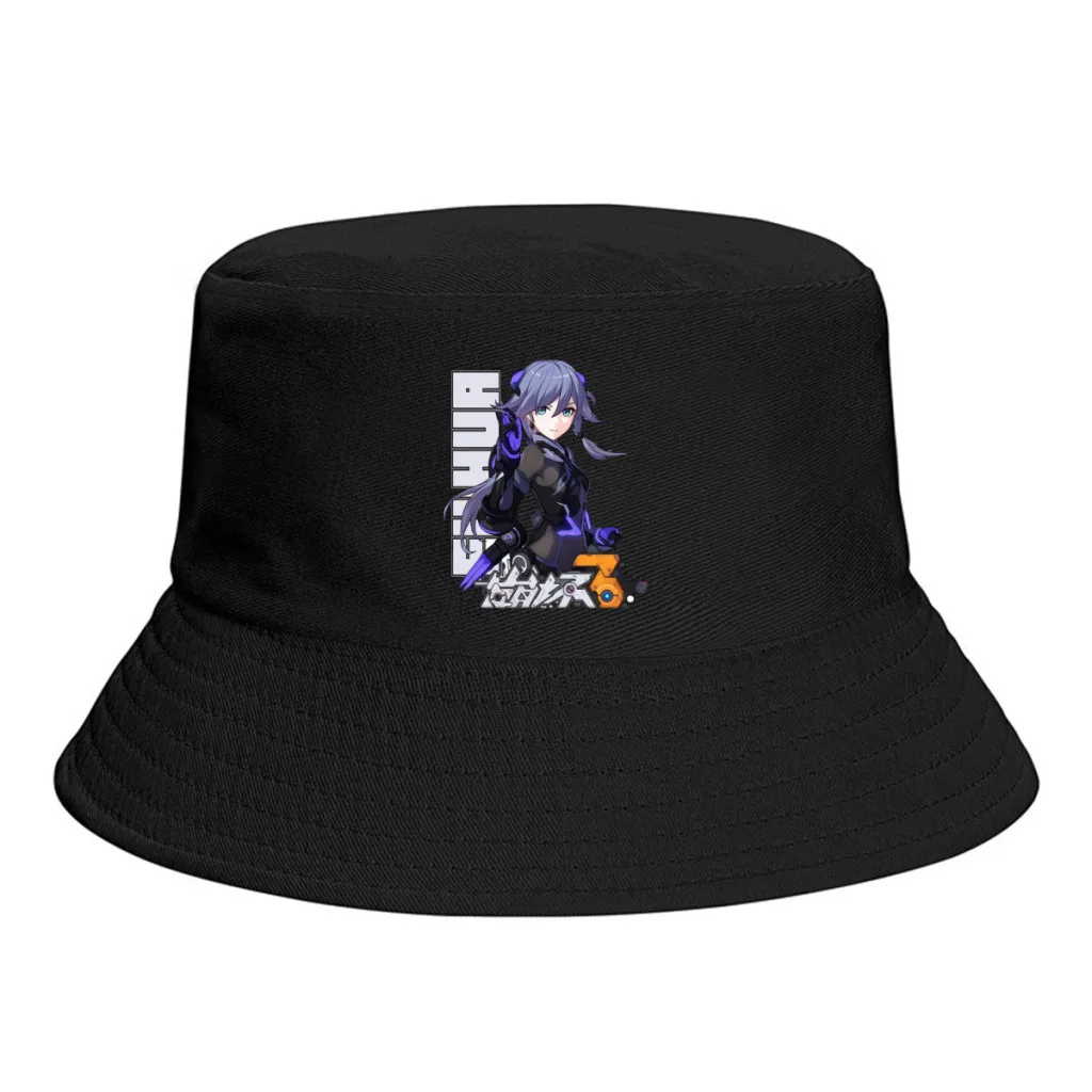 

Summer Unisex Leisure Bucket Hats Fu Hua Essential Women Men Fisherman Hats Honkai Impact 3rd Mei Bronya Game Panama Sun Cap