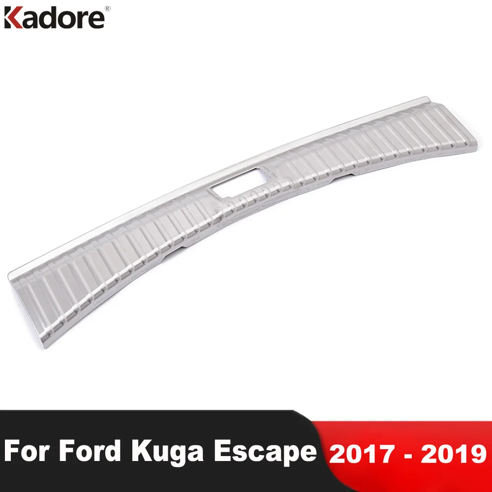 

Rear Trunk Bumper Cover Trim For Ford Escape Kuga 2017 2018 2019 Stainless Car Inner Tailgate Door Sill Plate Guard Accessories