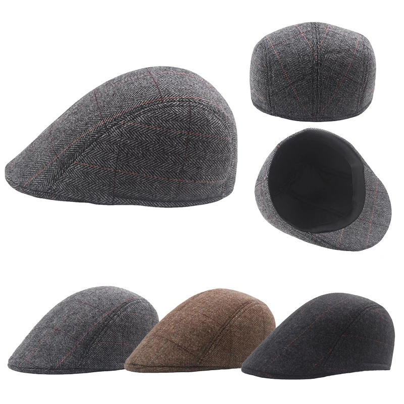 

New Men Berets Spring Autumn Winter British Style Newsboy Beret Hat Retro England Hats Male Hats Peaked Painter Caps for Dad