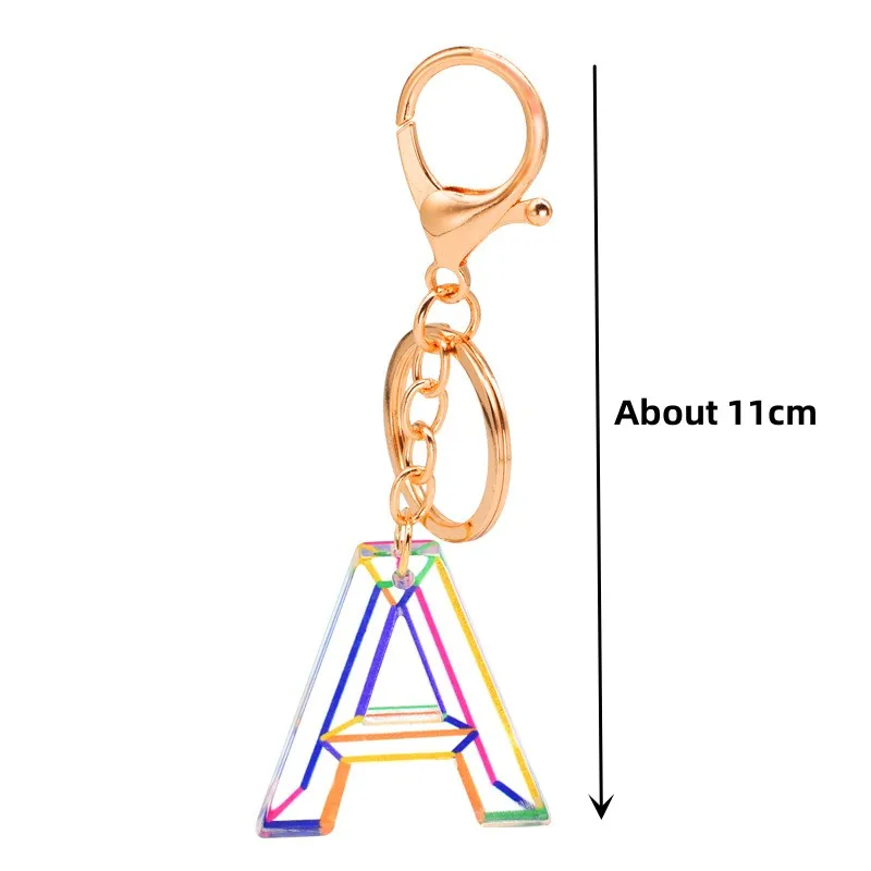 1Pcs Acrylic Letter Pendant Keychains Resin Key Chains Rings Women Cute Car Glitter Keyring Holder Charm Bag Keychains