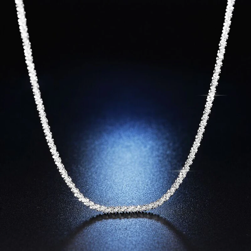 

Popular Tibetan Silver 925 Sparkling Clavicle Chain Choker Necklace For Women Fine Jewelry Wedding Party Gift N0066