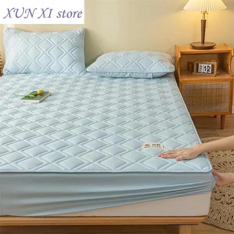 

New Thicken Mattress Cover Cotton Quilted Cover Anti-bacterial Mattress Protector Topper Pad Soft Fitted Sheets Thick Bed Linens