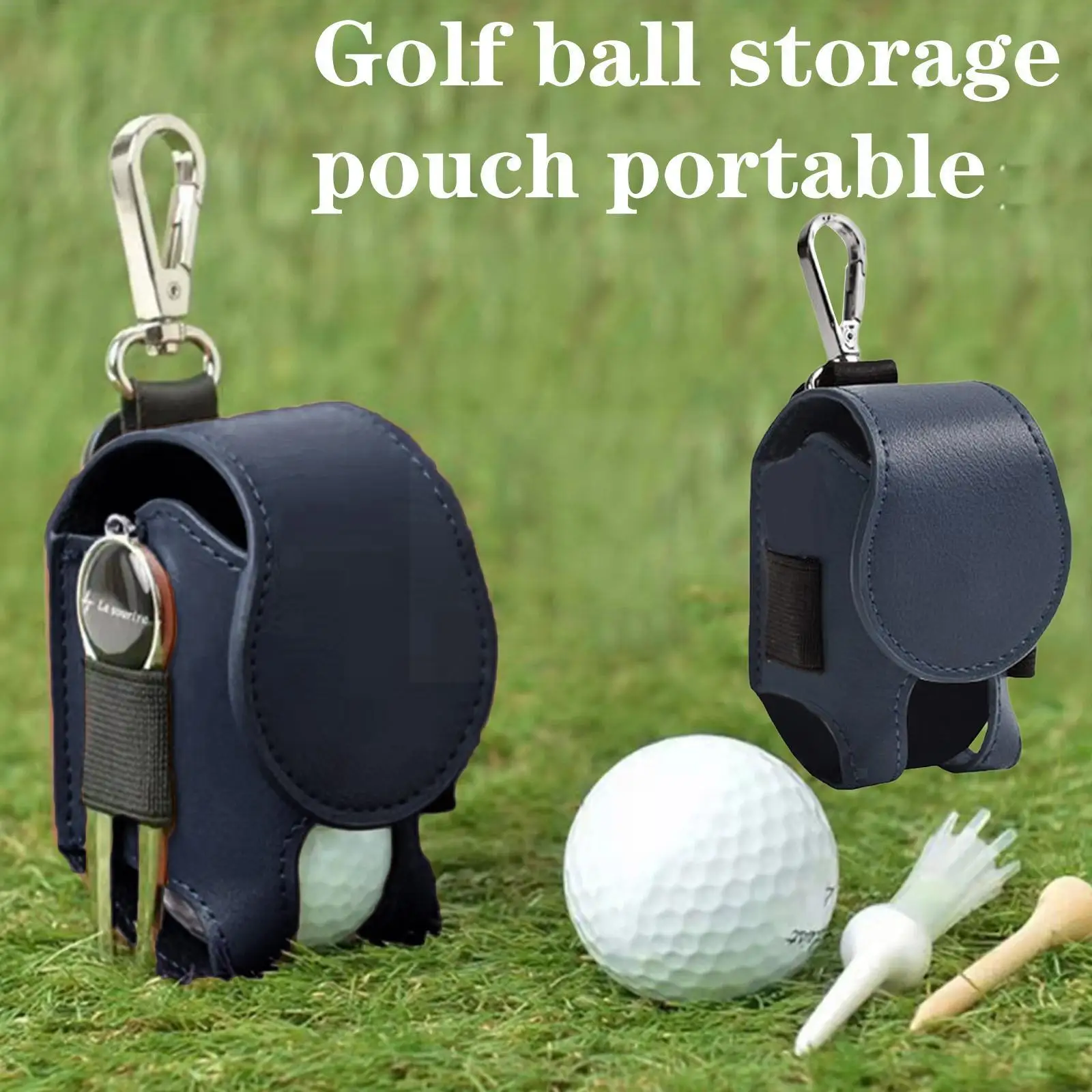 

Сумка для хранения в гольф из искусственной кожи, Портативная сумка для мячей, поясная сумка для гольфа, аксессуары для ремня, держатель для ...