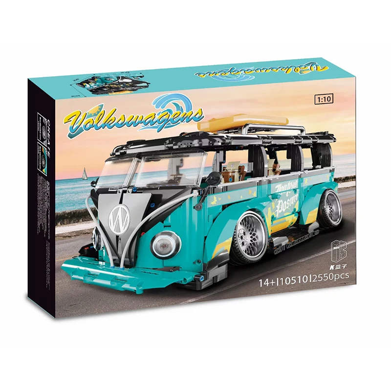 

NEW Retrofit 2550 PCS Technical VW T1 Camper Car Model Building Blocks Cars Bus DIY Bricks Fit Ideas Bus Kid Toys Birthday Gifts