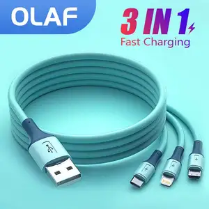 OLAF 3 in 1 USB Cable 3A Fast Charging USB C Cable For iPhone 13 12 Pro Max Xiaomi 12 11 Huawei Sams in USA (United States)