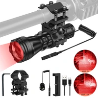 uniquefire upgraded 2001 led tactical redgreenwhite light flashlight full set adjustable focus torch 5w waterproof for camping