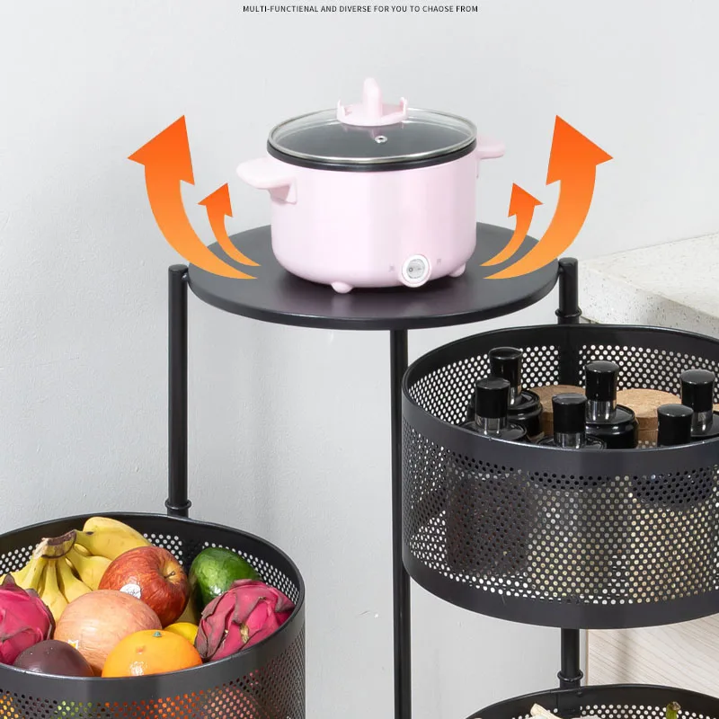 5 ярусов корзина для фруктов кухни рынка хранения с колесами кладовая овощей