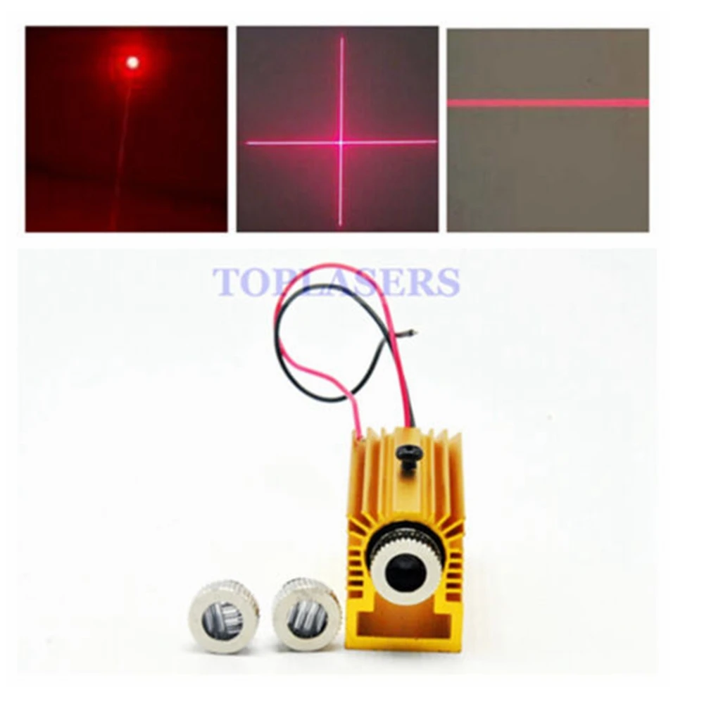 Focusable 650nm 50mw Red Laser Diode Dot Line Cross LED Module w/ 12mm Heatsink