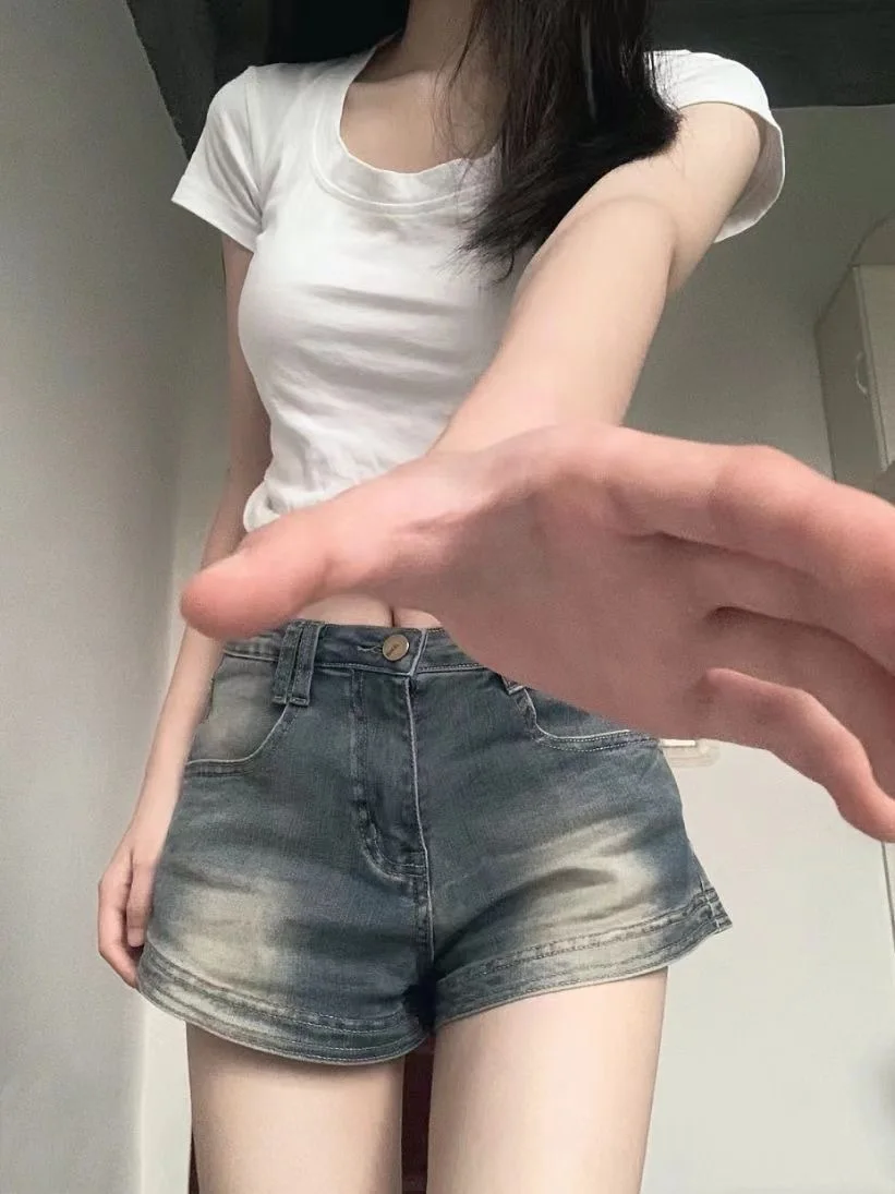 Винтажные микро джинсовые шорты мини женские летние облегающие горячие брюки