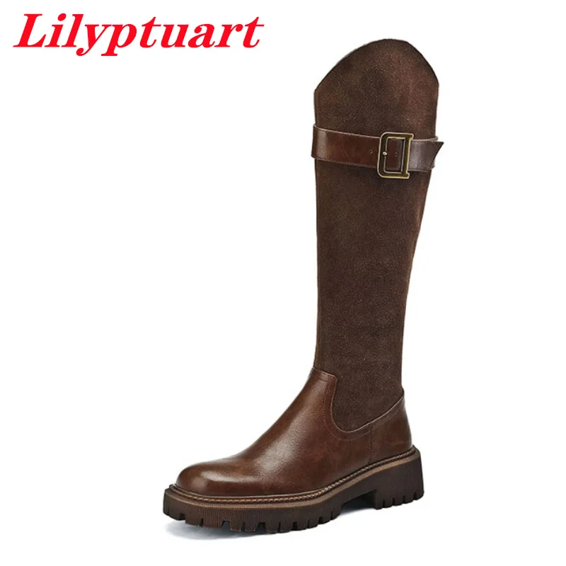 

LILYPTUART ZA Leather Women's Boots, 2022 Autumn / Winter Fashion Street Style Classic Personality Platform Shoes, Star Boots,