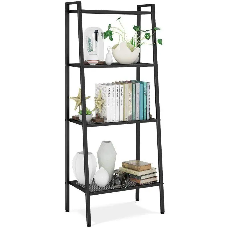

4 Tier Shelf Vintage Bookcase Multi-functional Plant Flower Stand Rack Black for Book Shelf Furniture Storage Shelf