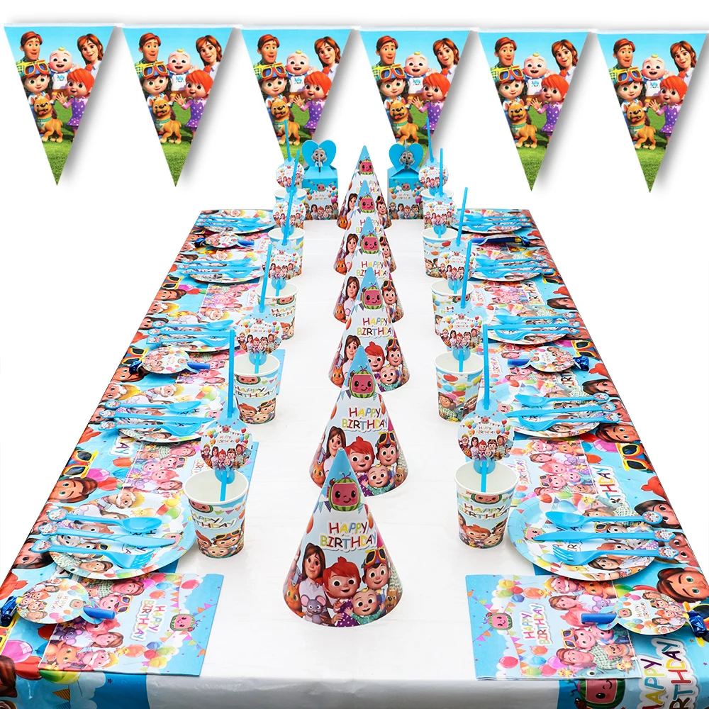 

Hot Cartoon JJ Melon Balloon Party Birthday Suit Baby Show Decoration Disposable Tableware Paper Bag Gift Box Cosplay Plate
