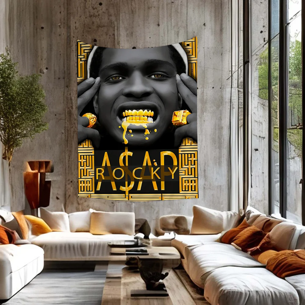 Music Album Star Asap Rocky Hip Hop Colorful Tapestry Wall Hanging Bohemian Tapestries Mandala Art Decor