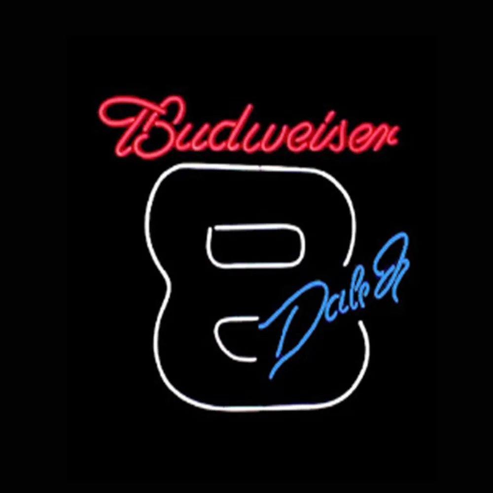 

Budweiser Dale Jr8 оригинальная стеклянная трубка ручной работы, пивной бар, КТВ-магазин, вечерние, рекламный комнатный декор, дисплей, неоновая табличка 15 "X19"
