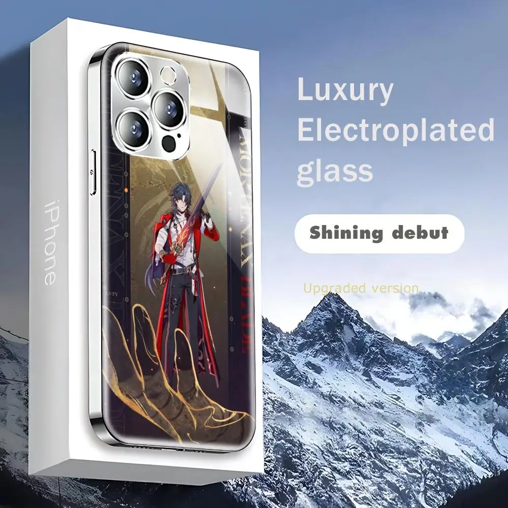 Чехол для телефона Star Rail Mortenax Blade для iPhone 17 AIR 16 15 14 13 12 Pro Plus Max, стеклянный с гальваническим покрытием (art.: 3920db7f2a35d) - 3920db7f2a35d