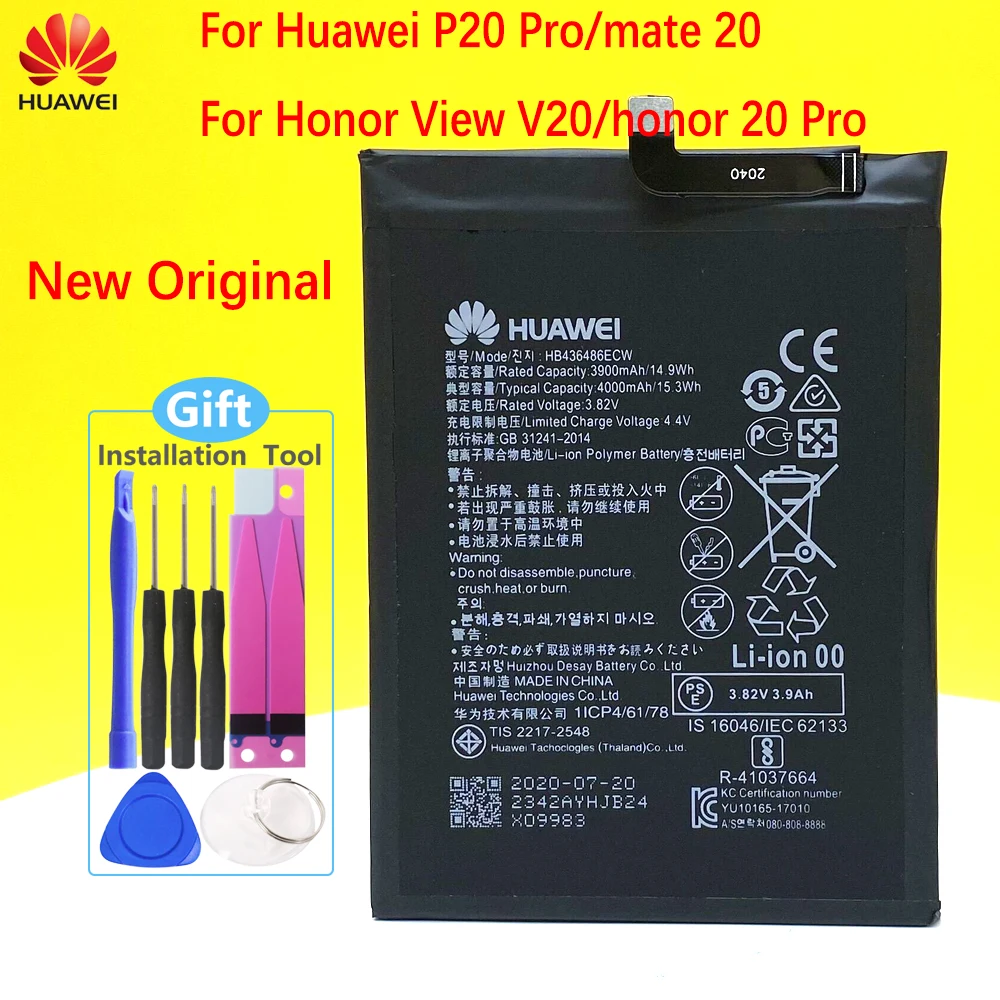 

Новый оригинальный аккумулятор HB436486ECW для Huawei Mate 10 / 10 Pro / P20 PRO /Honor V20 /AL00 L09 L29 TL00