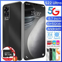 Global Version New 5G Smartphone 16GB+512GB Large Memory for Samsung Galaxy S22 Ultra Cellphone Huawei Xiaomi Apple Mobile Phone
