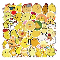 103050pcs cute little yellow chicken cartoon stickers kawaii cartoon animal stickers laptop diy scrapbook decal decor stickers