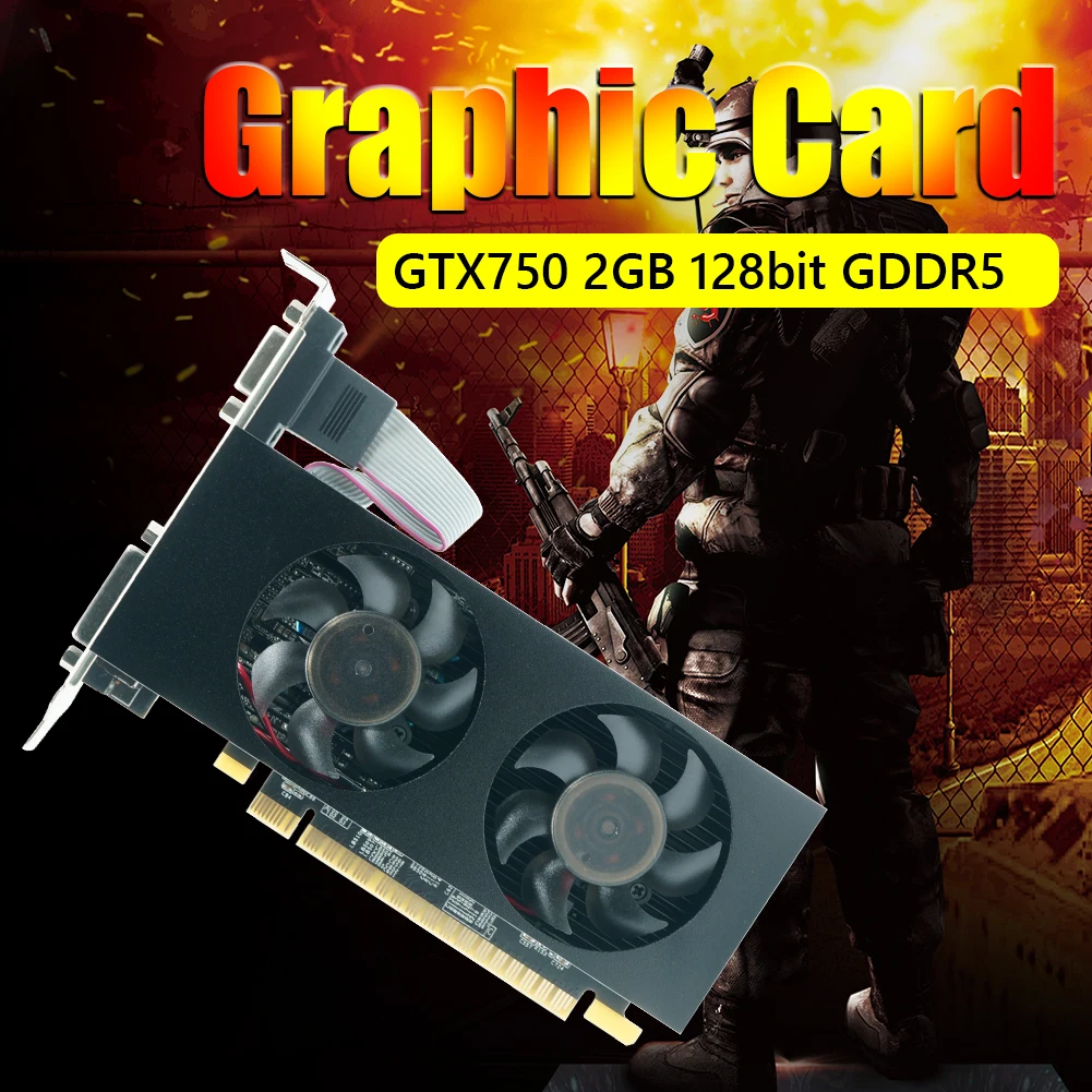 

New GTX750 LP Graphics Card 128bit 2GB GDDR5 PCI-Express 3.0 HDMI-compatible VGA DVI HD Video Card Desktop Computer Accessories