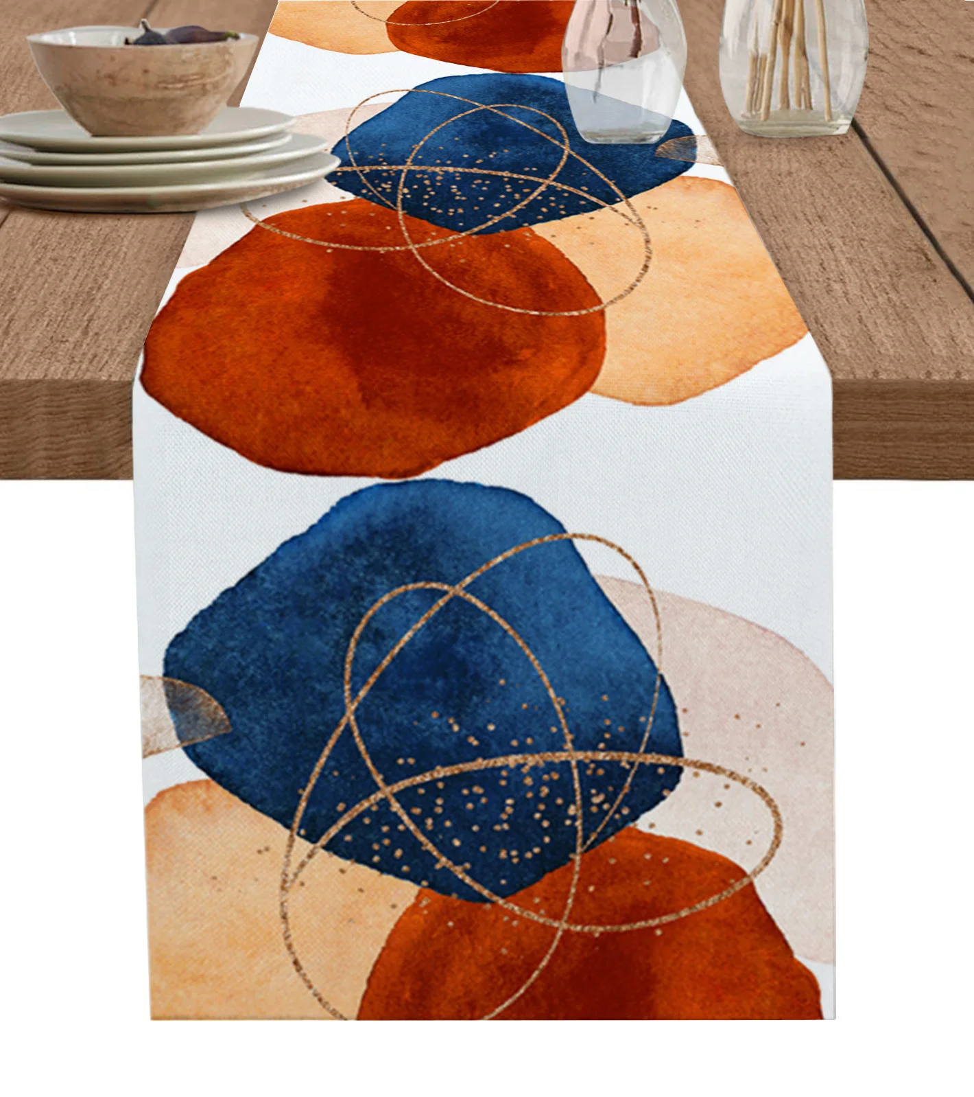 

Geometric Abstract Art Table Runner Wedding Decoration Holiday Kitchen Dining Table Runner for Home Party Decor