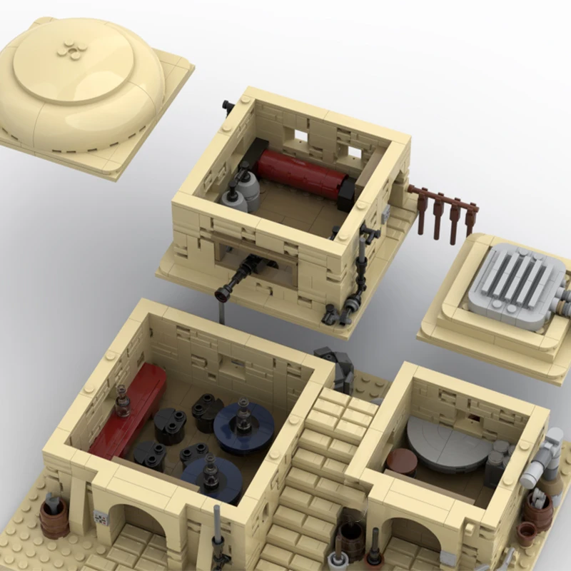 1144 детали MOC: Модульный городской пейзаж Татуин, модель звездных боев, строительные блоки, декор для книжной полки, домашний декор, подарок (art.: 3920d8126e673) - 3920d8126e673