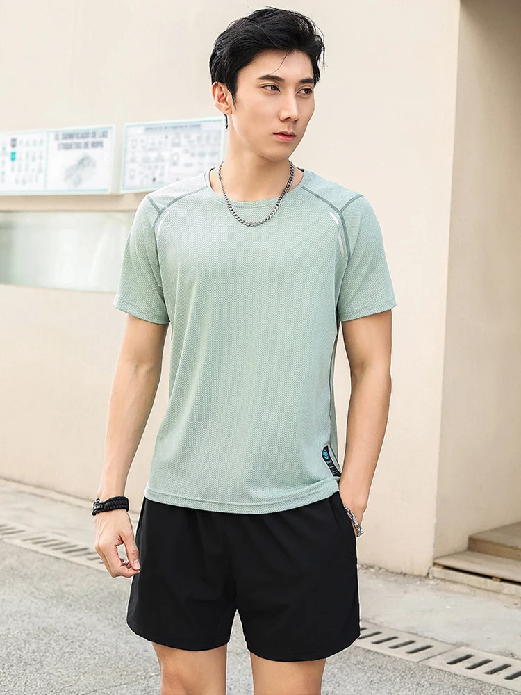 Mens Sports T-shirt Fashion Classic Breathable Sweat-absorbing Quick-dry Fitness Advanced Outdoor Short Sleeve Super Stretch